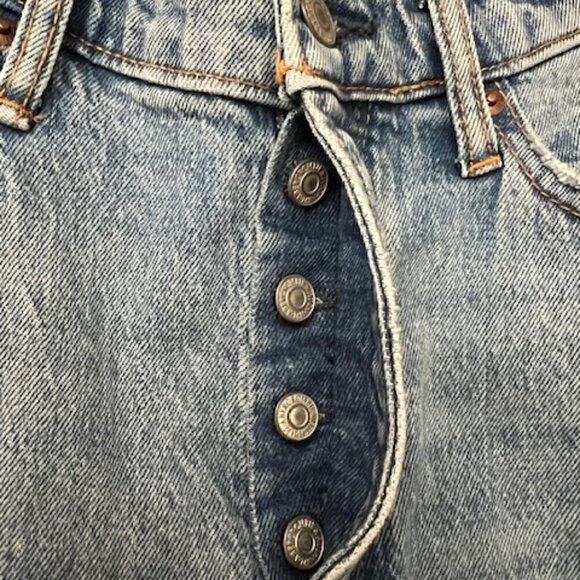 Abercrombie & Fitch The Dad High Rise Jeans Straight Distressed Size 27/4s - Picture 6 of 8